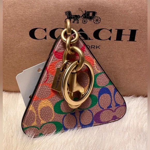 NWT COACH Triangle “Roll With It” Keychain - Picture 2 of 3